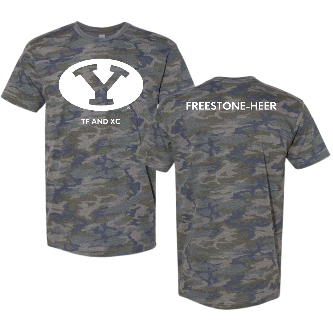 Brigham Young University TF and XC Vintage Camo Tee - Nicole Freestone-Heer
