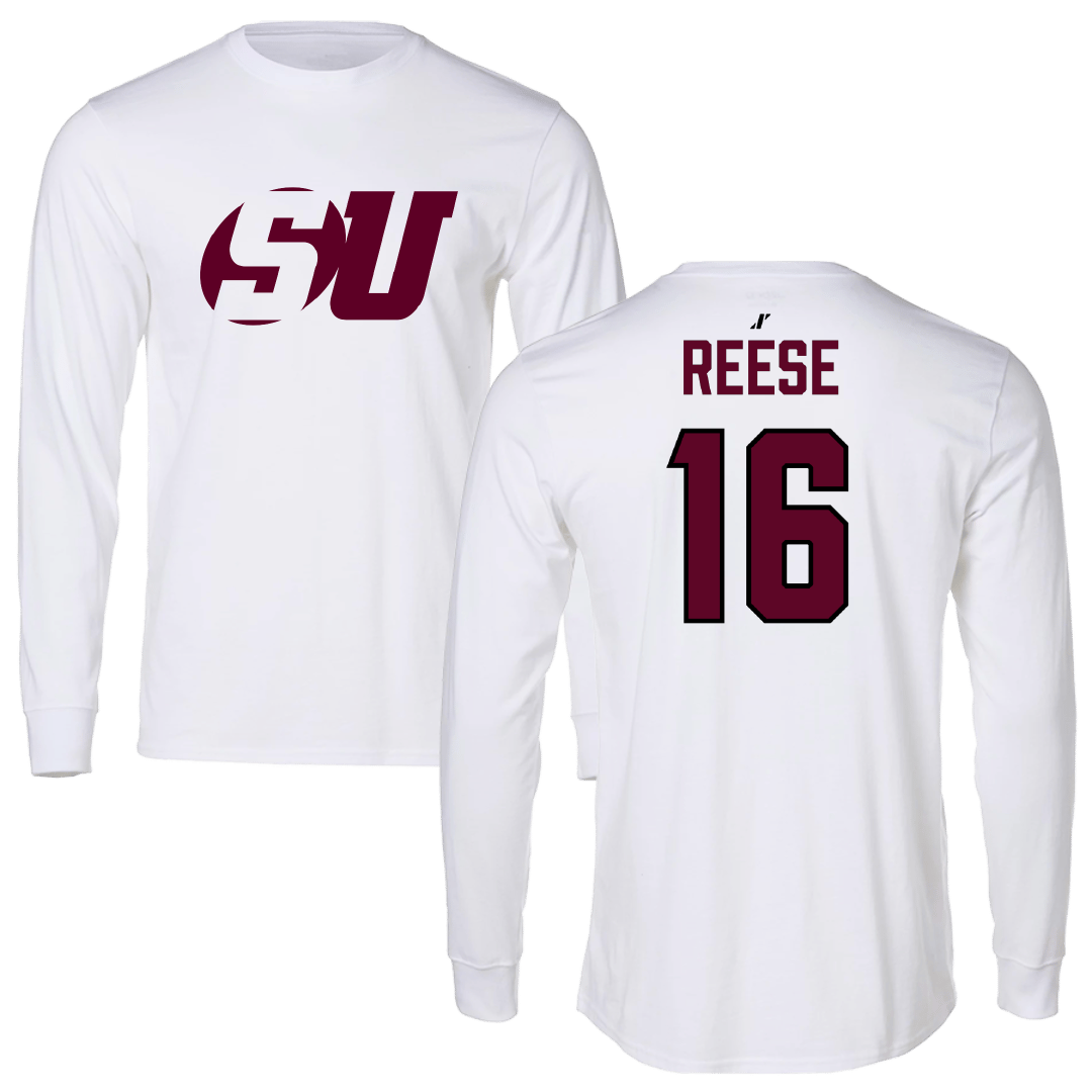 Schreiner University Soccer (M) White Performance Long Sleeve - #16 Cash Reese