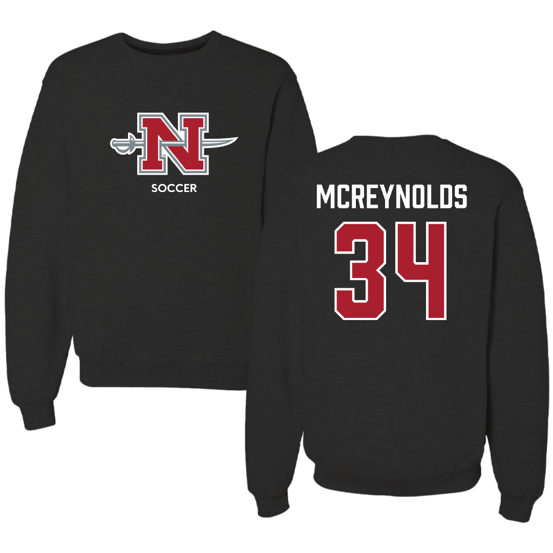 Nicholls State University Soccer (W) Black Mascot Crewneck - #34 Mallory McReynolds