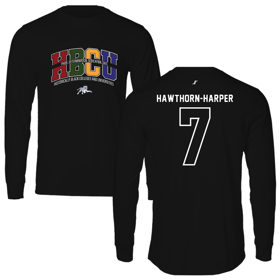 Jackson State University Soccer Black HBCU Long Sleeve - #7 Ryanne Hawthorn-Harper