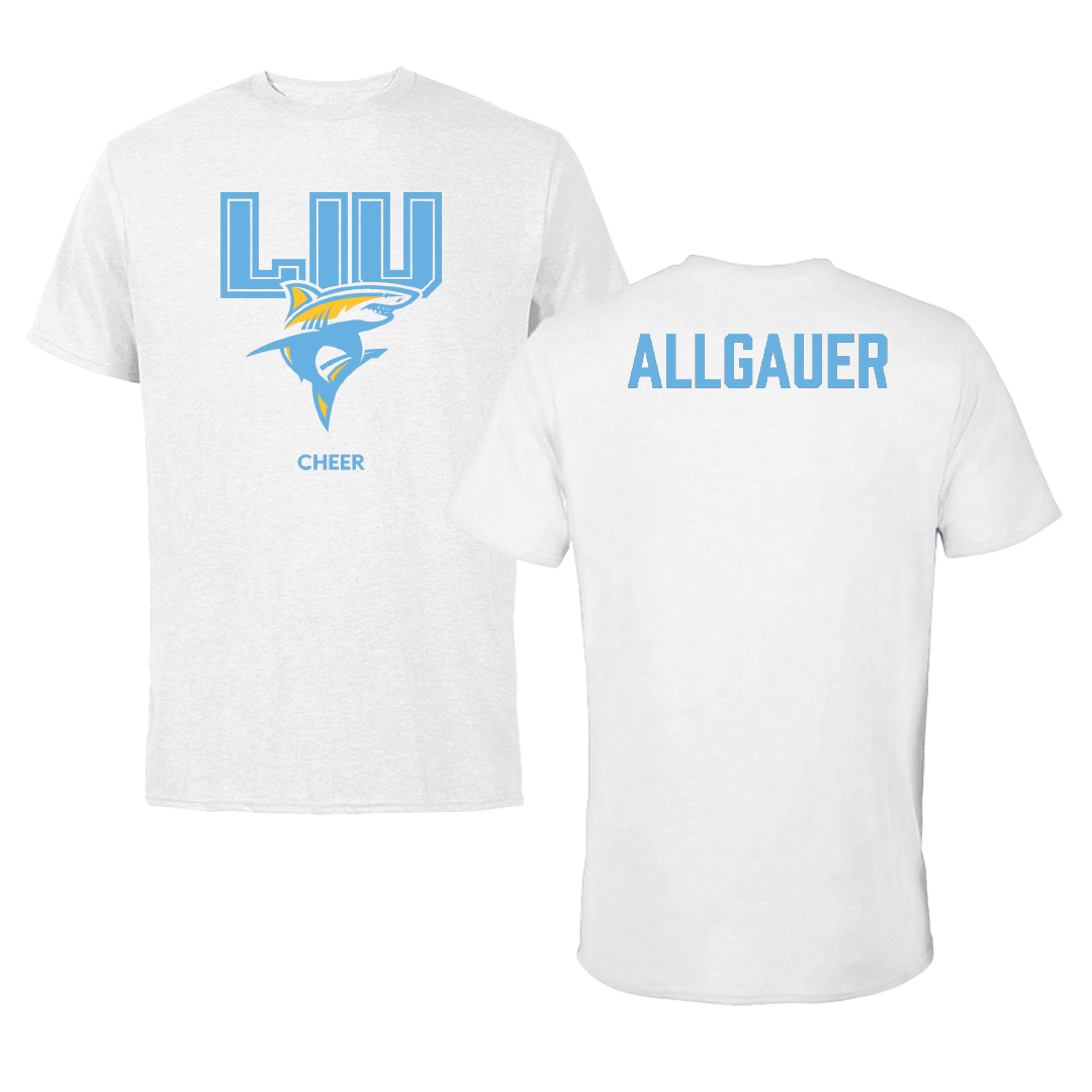 Long Island University Cheer White Performance Tee - Grace Allgauer