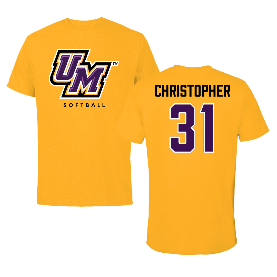 University of Montevallo Softball Gold Tee - #31 Kiley Christopher