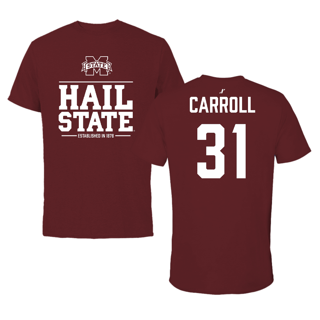 Mississippi State University Softball Maroon General Tee - #31 Sydney Carroll