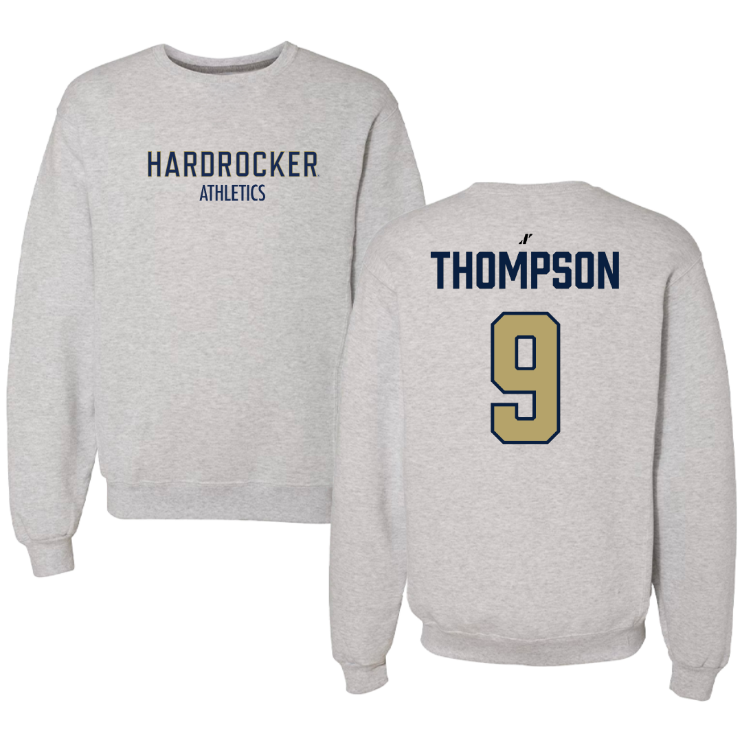 South Dakota Mines Football Light Gray Crewneck - #9 Michael Thompson