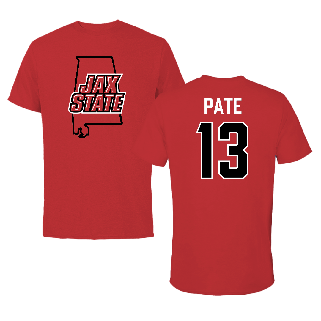 Jacksonville State University Baseball Red State Performance Tee - #13 Jaxon Pate