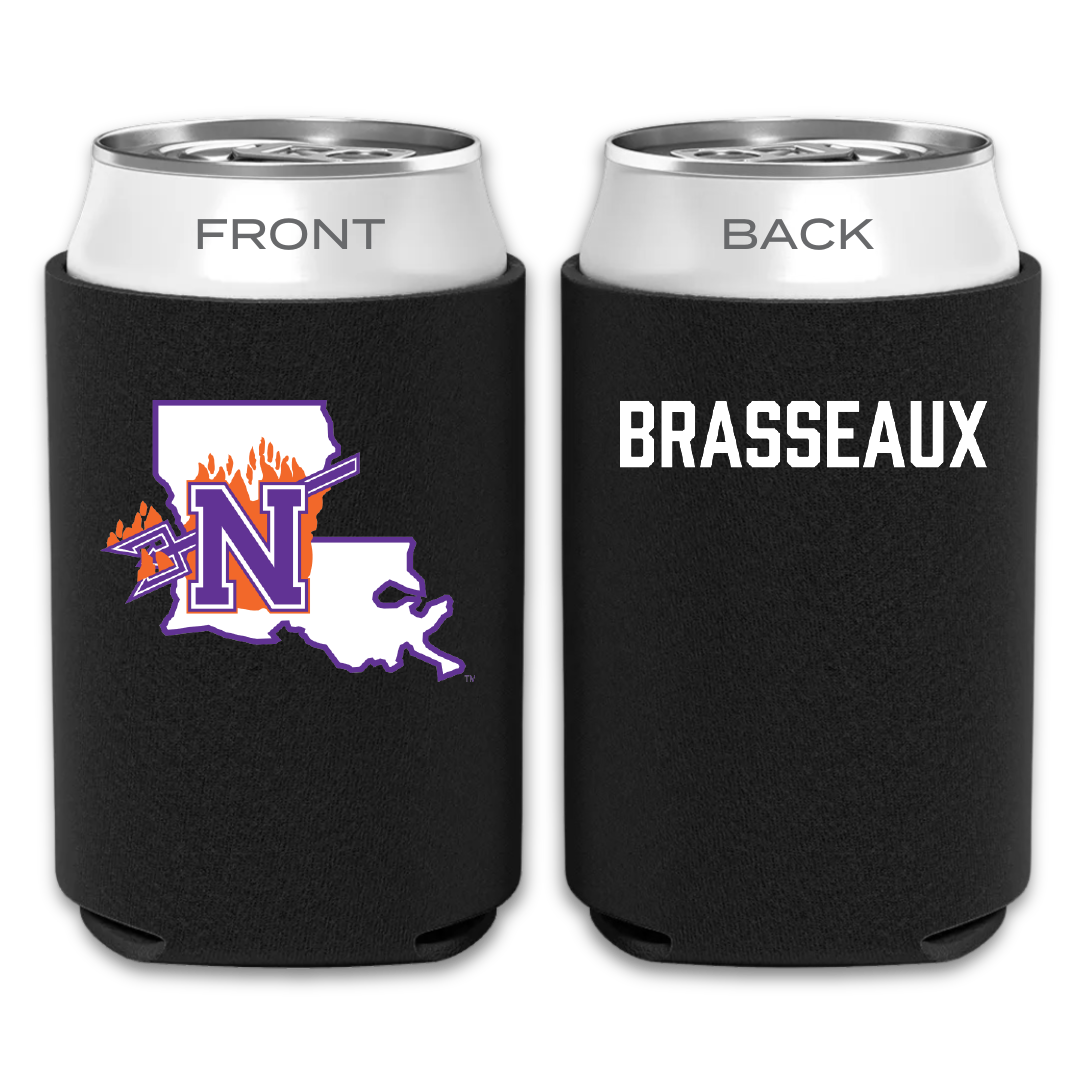 Northwestern State University TF and XC Black Can Cooler - Benjamin Brasseaux