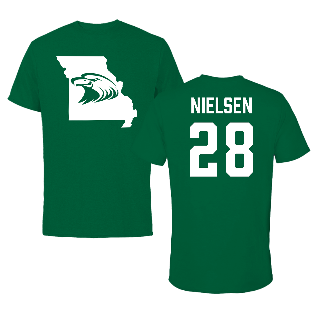 Central Methodist University Baseball Green State Tee - #28 Aidan Nielsen
