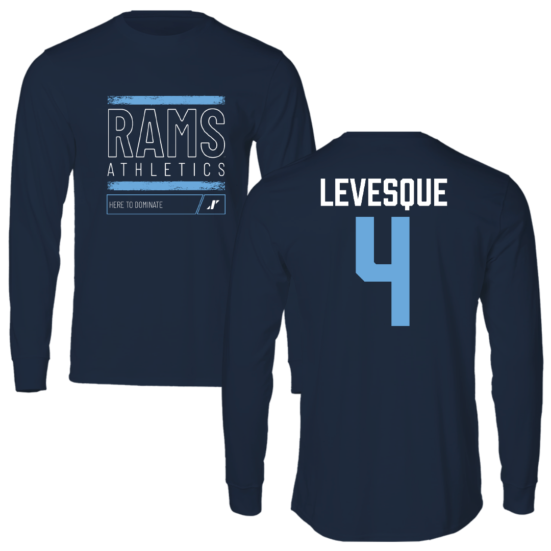 University of Rhode Island Baseball Navy Dominate Performance Long Sleeve - #4 Trystan Levesque