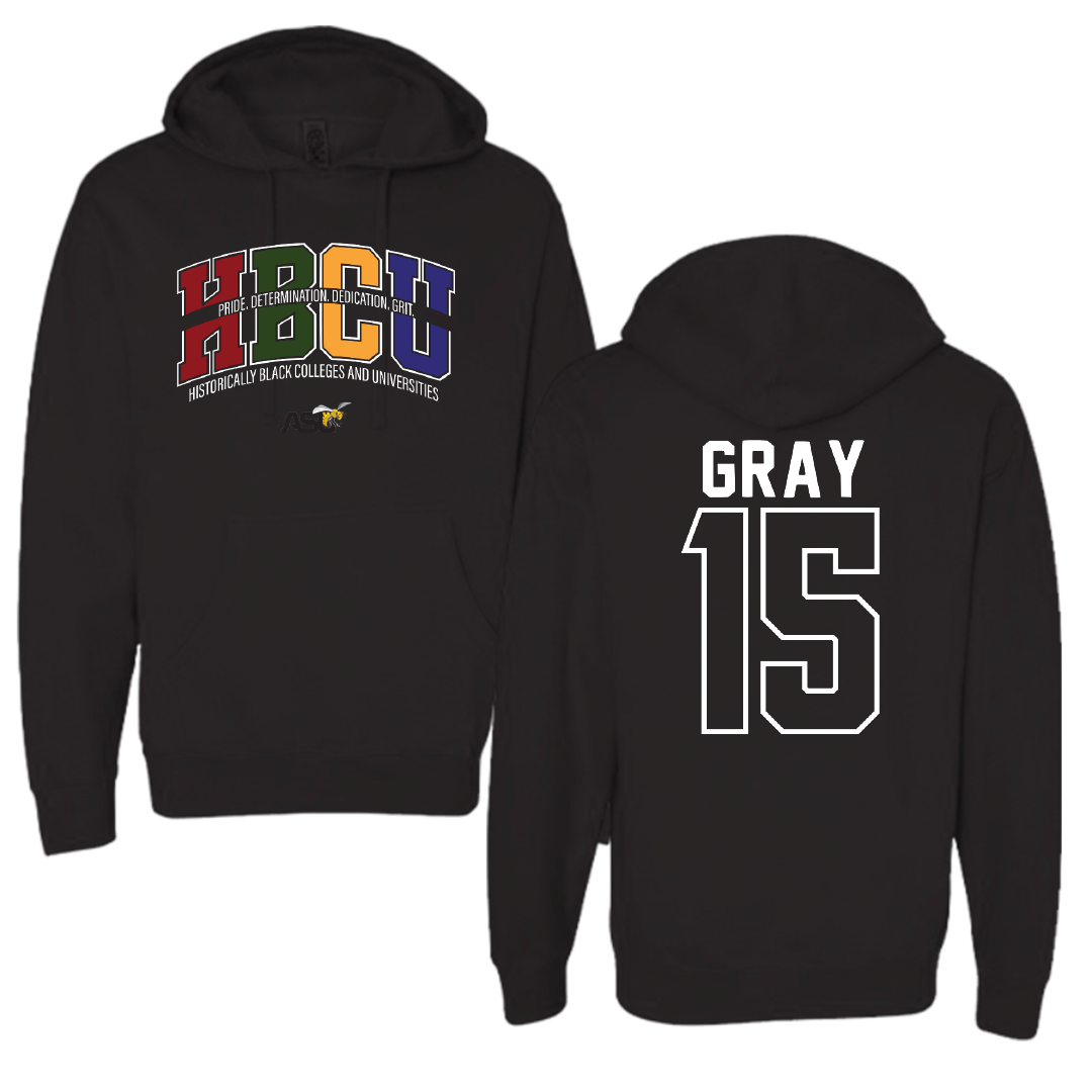 Alabama State University Basketball Black HBCU Hoodie - #15 Ashley Gray