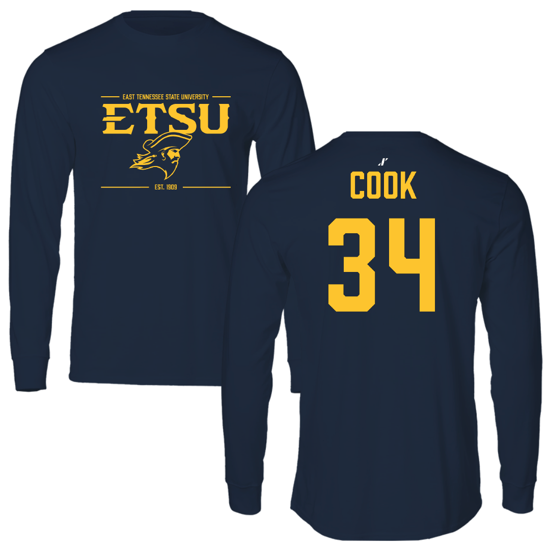 East Tennessee State University Softball Navy General Long Sleeve - #34 Sierra Cook
