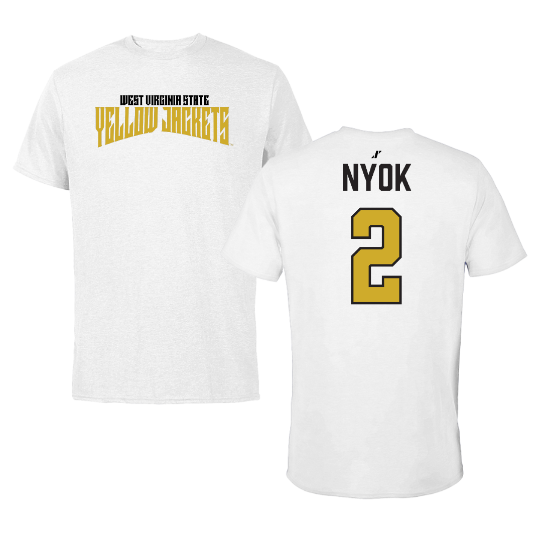 West Virginia State University Basketball (W) White Classic Performance Tee - #2 Tiir Nyok
