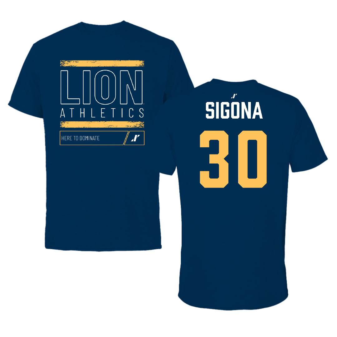 East Texas A&M University Basketball Navy Dominate Tee - #30 Vinny Sigona
