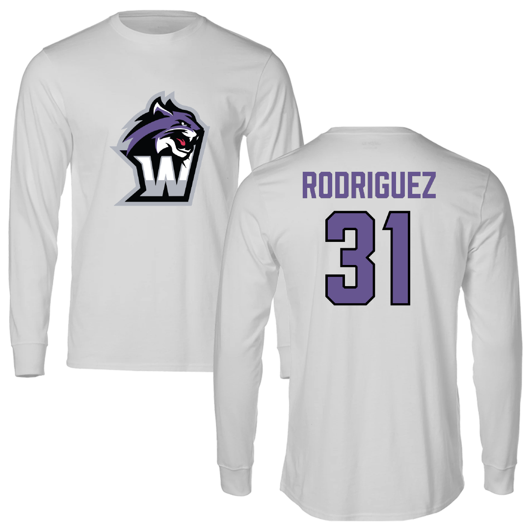 Wiley University Softball Light Gray Performance Long Sleeve - #31 Jazmine Rodriguez