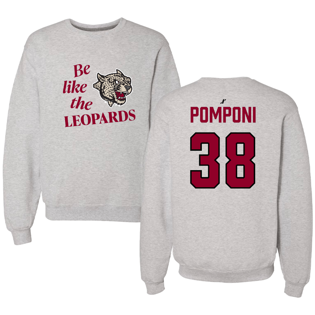 Lafayette College Baseball Light Gray Be Like Us Crewneck - #38 Braden Pomponi