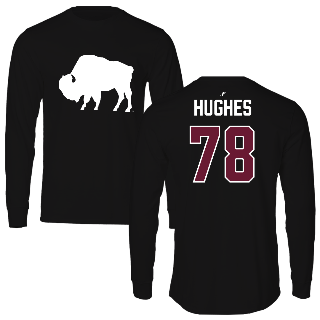 West Texas A&M University Football Black Long Sleeve - #78 Ty Hughes