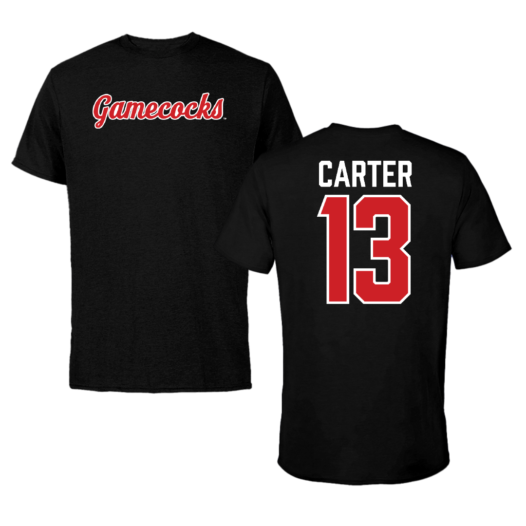 Jacksonville State University Football Black Tee - #13 Derek Carter