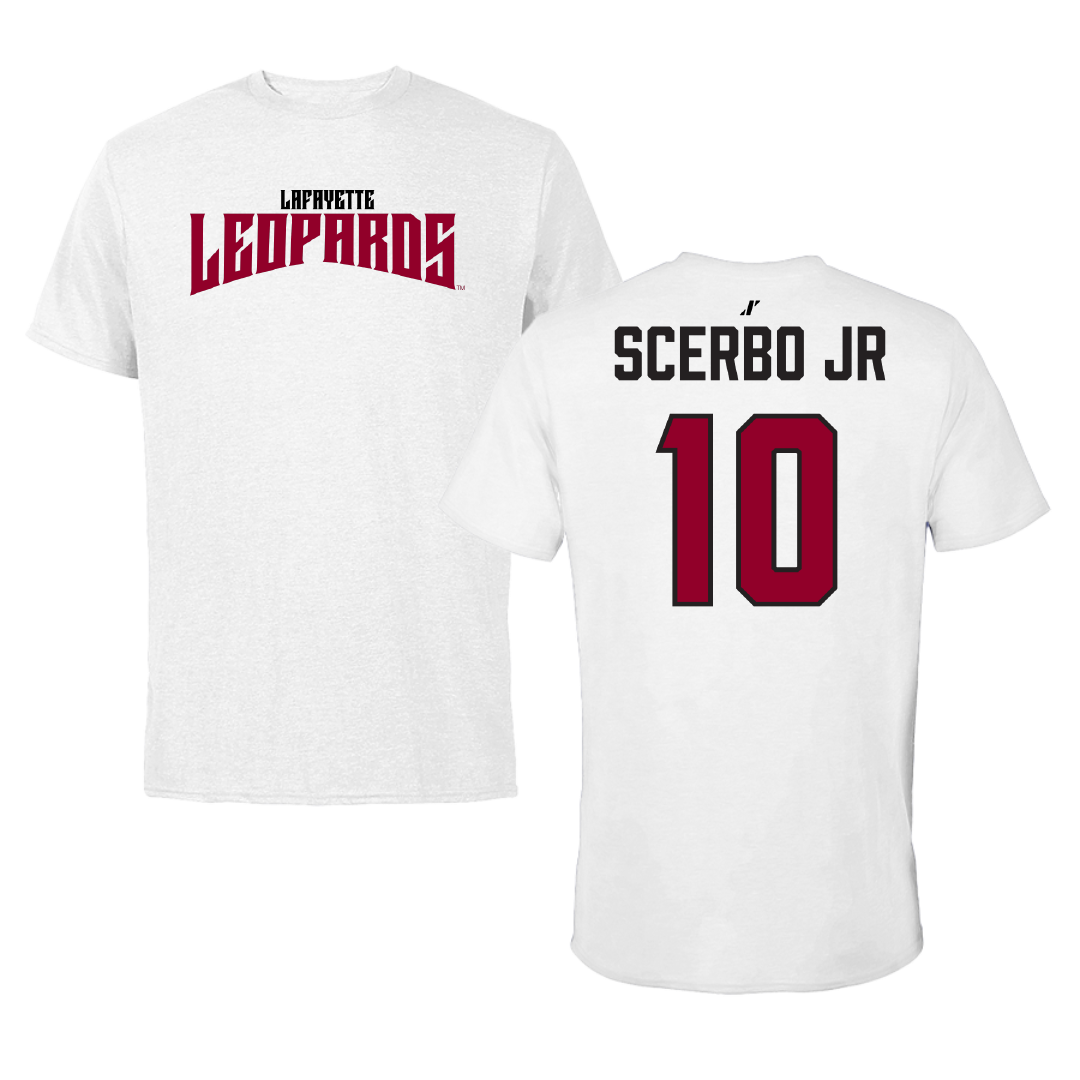 Lafayette College Football White Classic Performance Tee - #10 Matthew Scerbo Jr