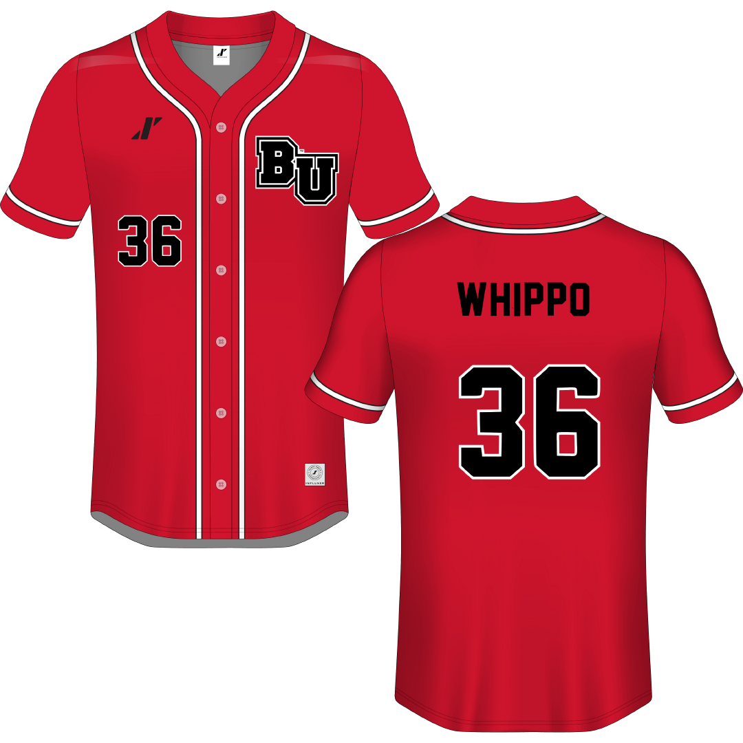 Biola University Red Button-Down Jersey - #36 Nicholas Whippo