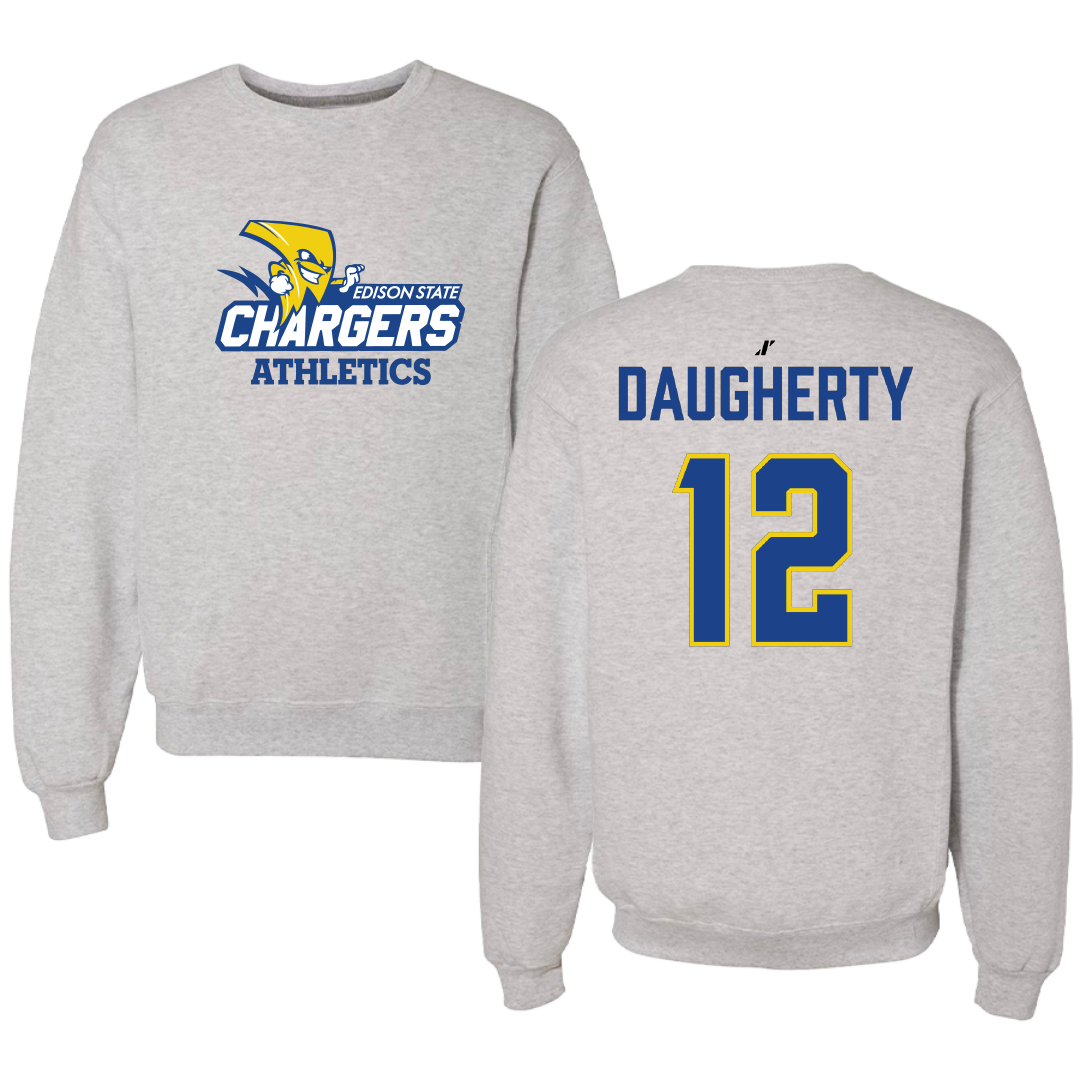 Edison State Community College Softball Light Gray Crewneck - #12 Kasidi Daugherty