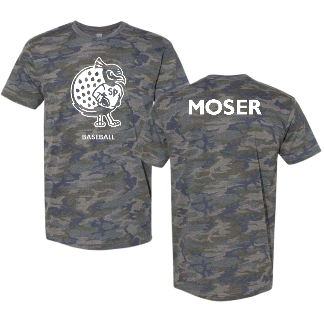 Saint Peter's University Baseball Vintage Camo Tee - Adam Moser