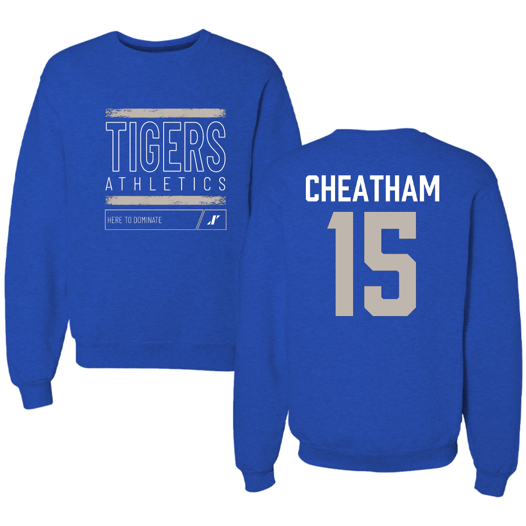 Voorhees University Softball Blue Dominate Crewneck - #15 McKenzie Cheatham