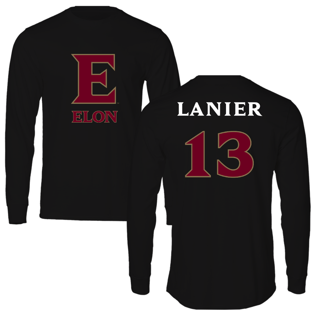 Elon University Volleyball Black Performance Long Sleeve - #13 Cameron Lanier