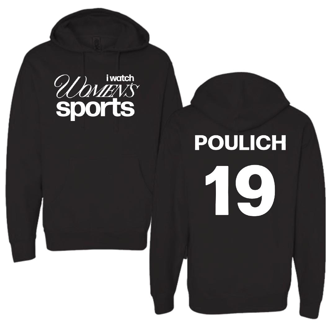 Robert Morris University Softball Black WHM Hoodie - #19 Courtney Poulich