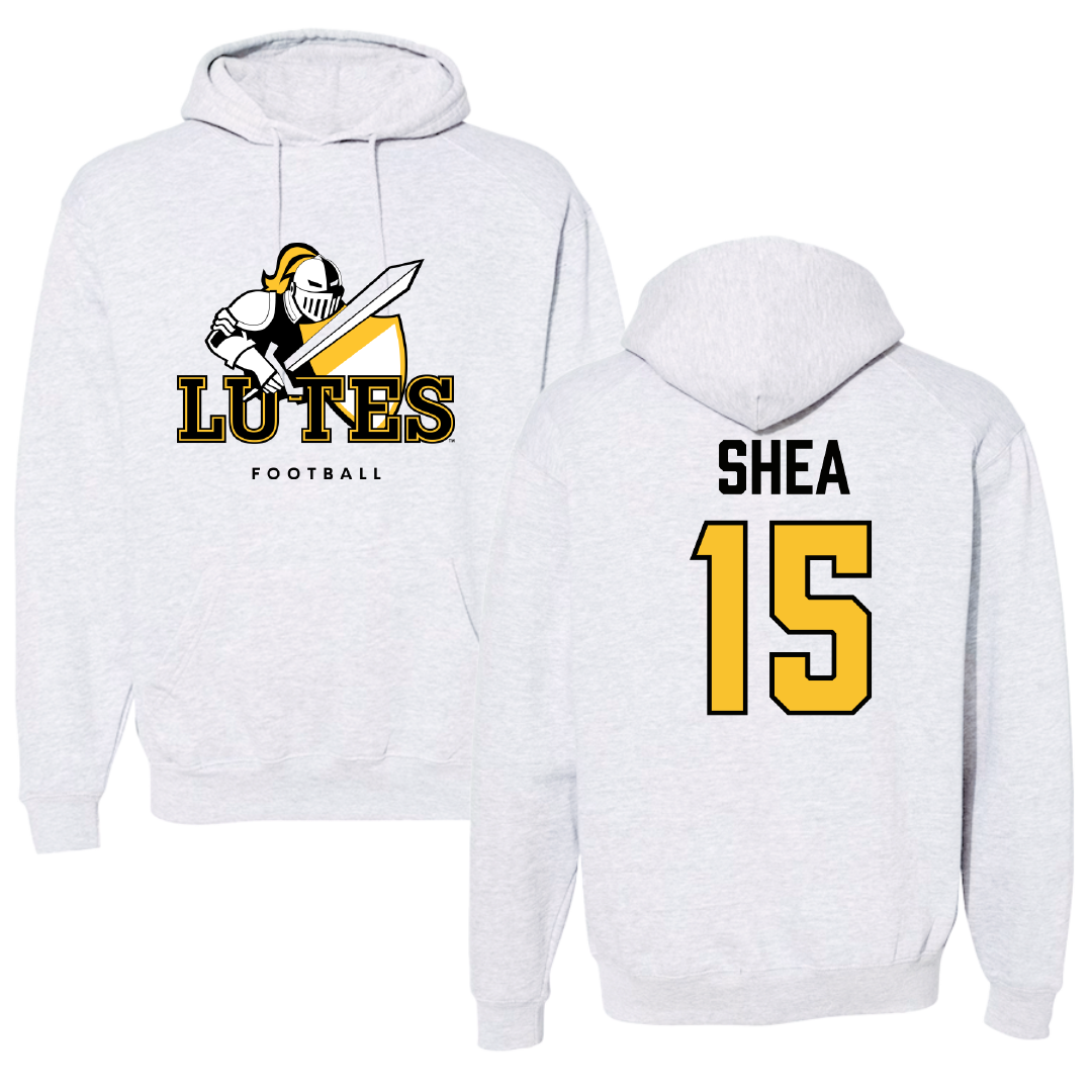 Pacific Lutheran University Football Gray Hoodie - #15 Tyson Shea