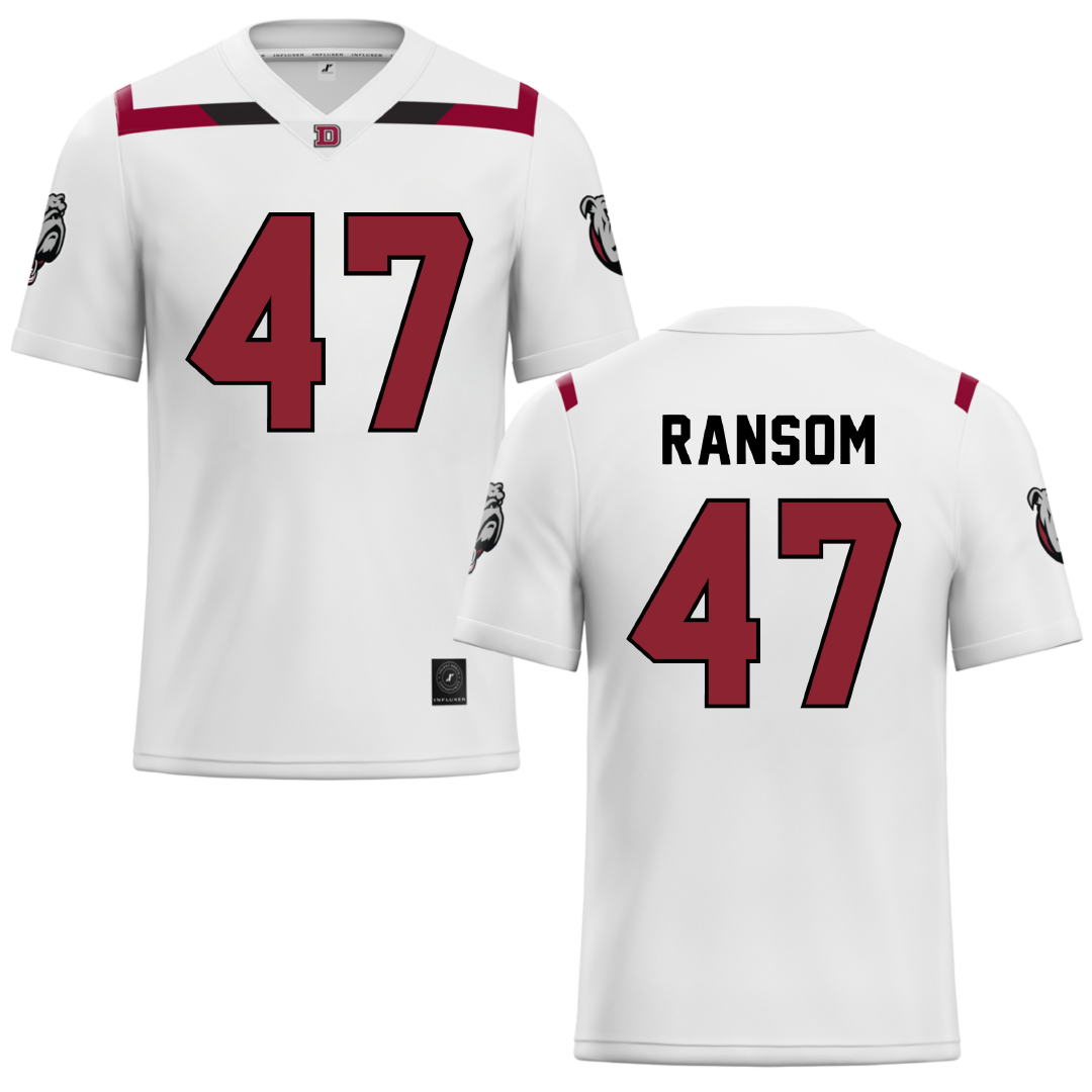 Dean College White Football Jersey - #47 Collier Ransom