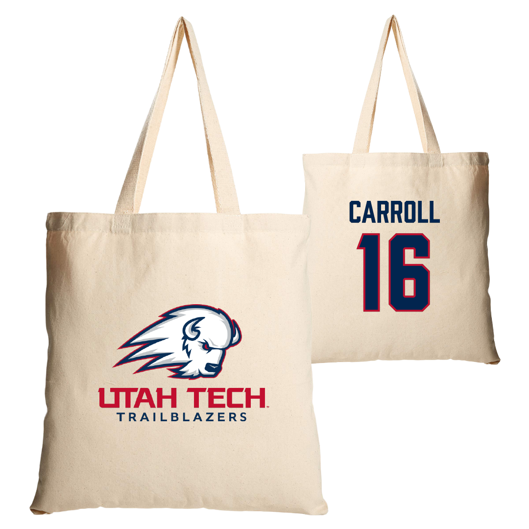 Utah Tech University Baseball Tan Canvas Tote Bag - #16 Jace Carroll