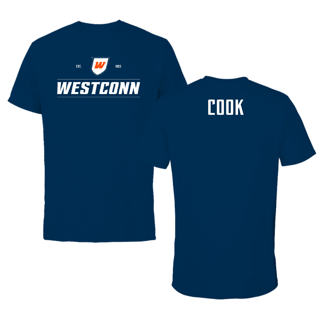 Western Connecticut State University Baseball Navy General Tee - John Cook