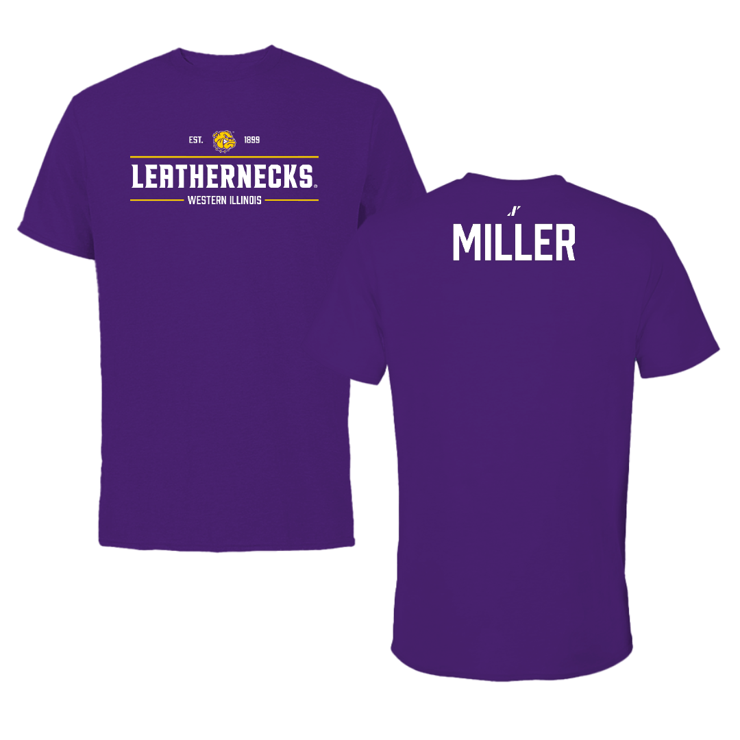 Western Illinois University Football Purple General Tee - Lleyton Miller