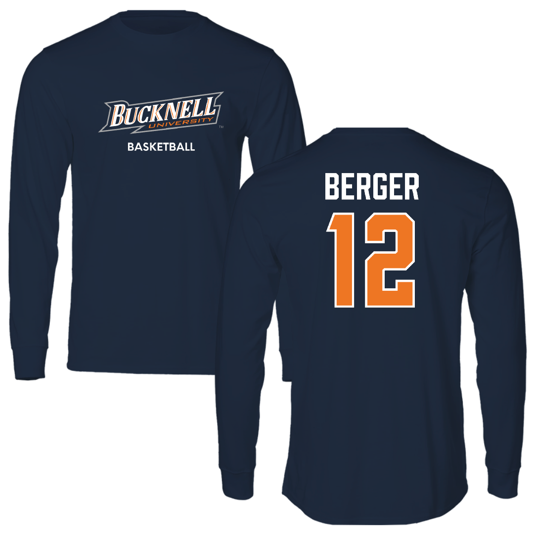 Bucknell University Basketball (M) Navy Long Sleeve - #12 Quin Berger