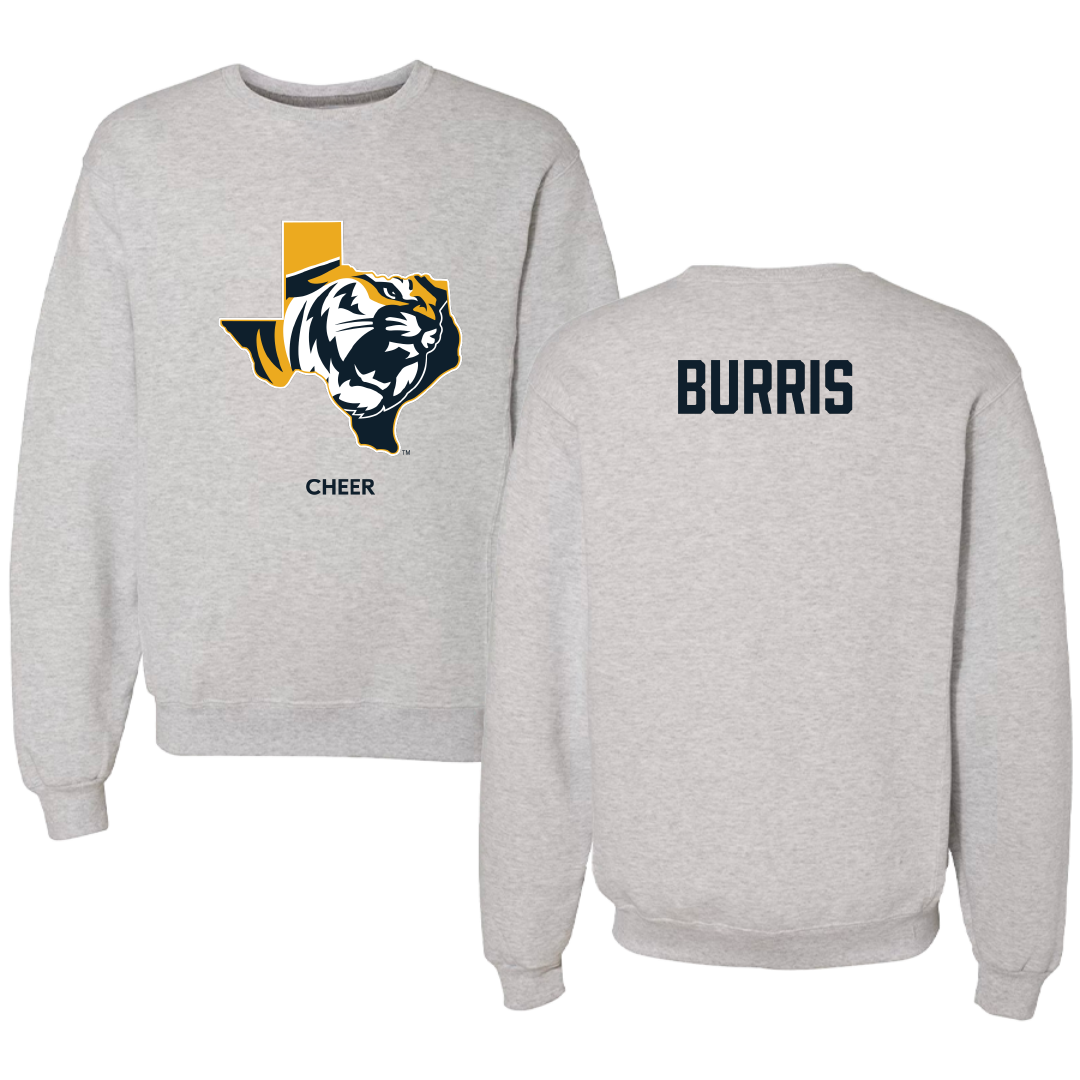 East Texas Baptist University Cheer Light Gray Crewneck - Bailor Burris