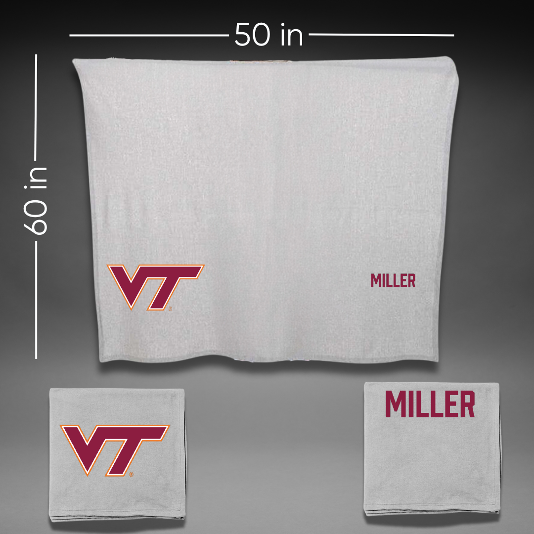 Virginia Tech Cheer Gray Blanket - Kaden Miller