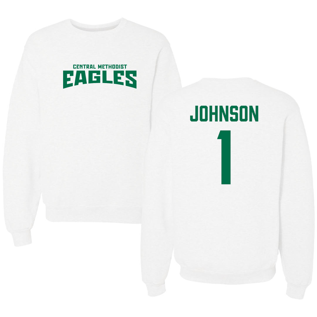 Central Methodist University Volleyball White Classic Crewneck - #1 Maggie Johnson