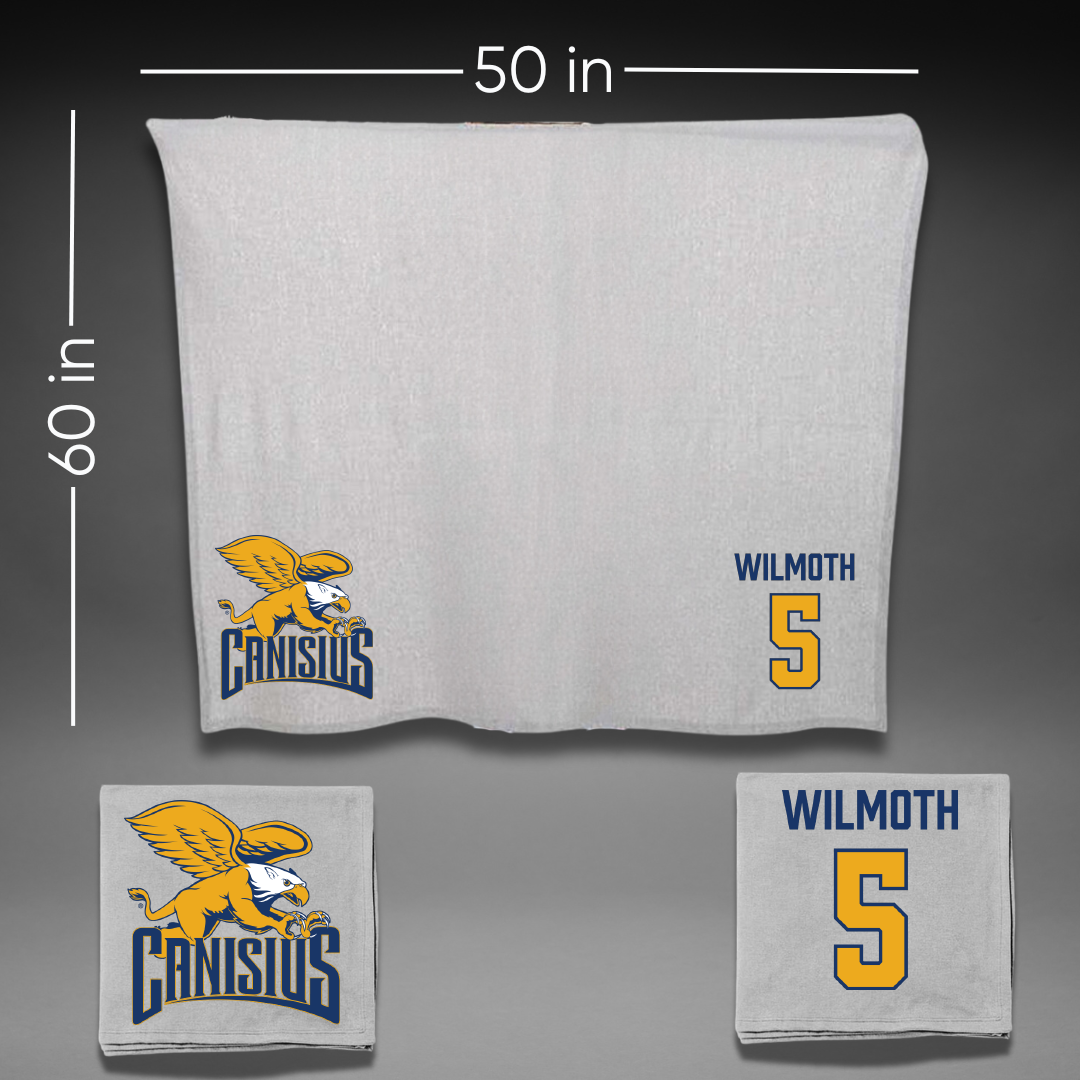 Canisius College Basketball Gray Blanket - #5 Myles Wilmoth