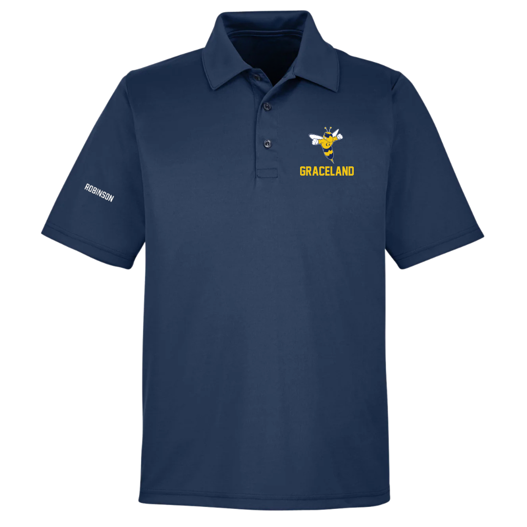 Graceland University Football Navy Polo - Jaden Robinson