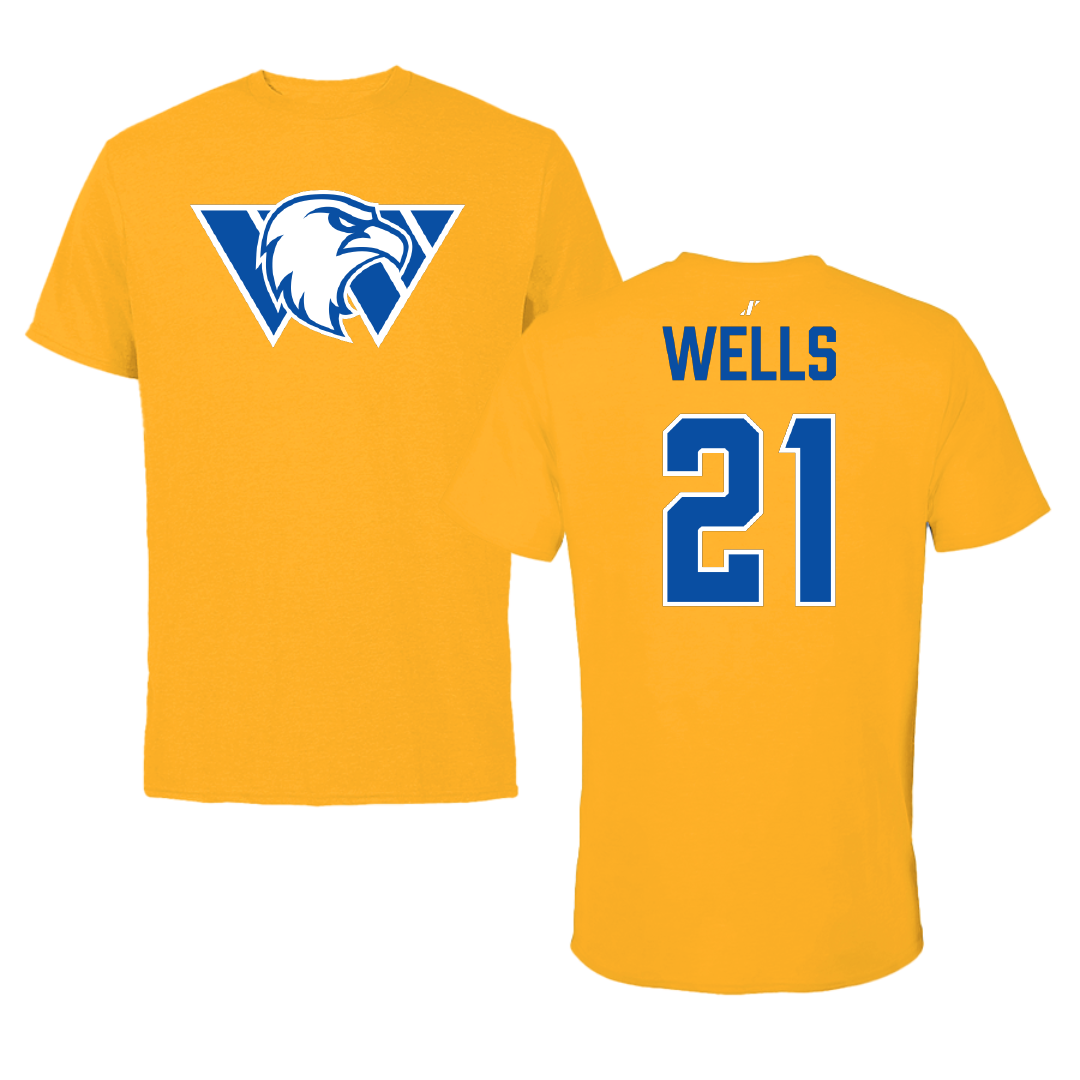 Williams Baptist University Softball Gold Performance Tee - #21 Katie Wells