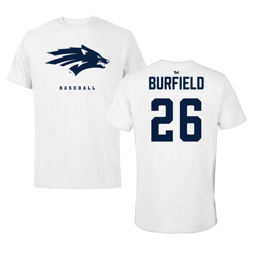 University of Nevada Baseball White Performance Tee - #26 Casey Burfield