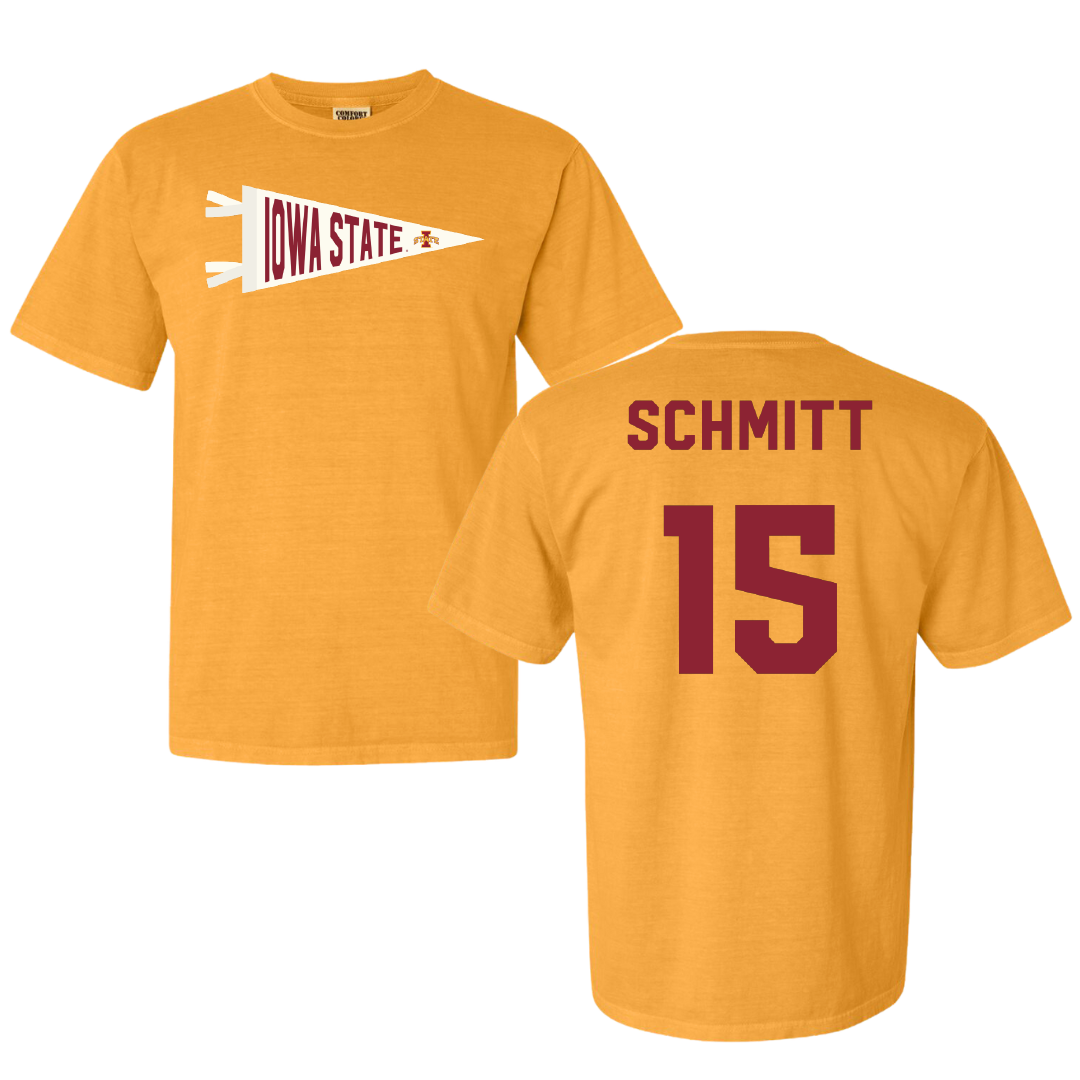 Iowa State University Volleyball Gold Pennant Comfort Colors Tee - #15 Kiersten Schmitt