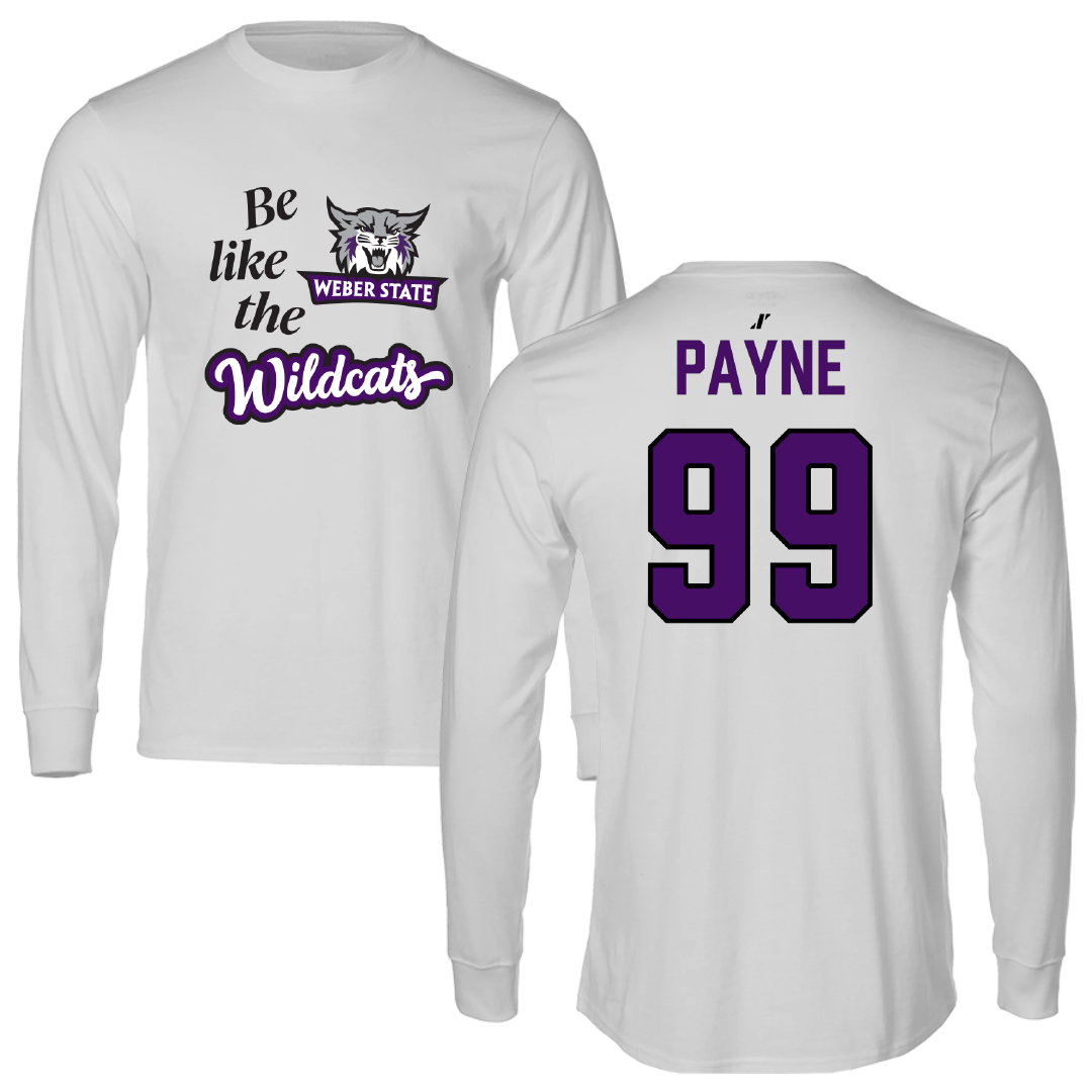 Weber State University Football Light Gray Be Like Us Long Sleeve - #99 Easton Payne