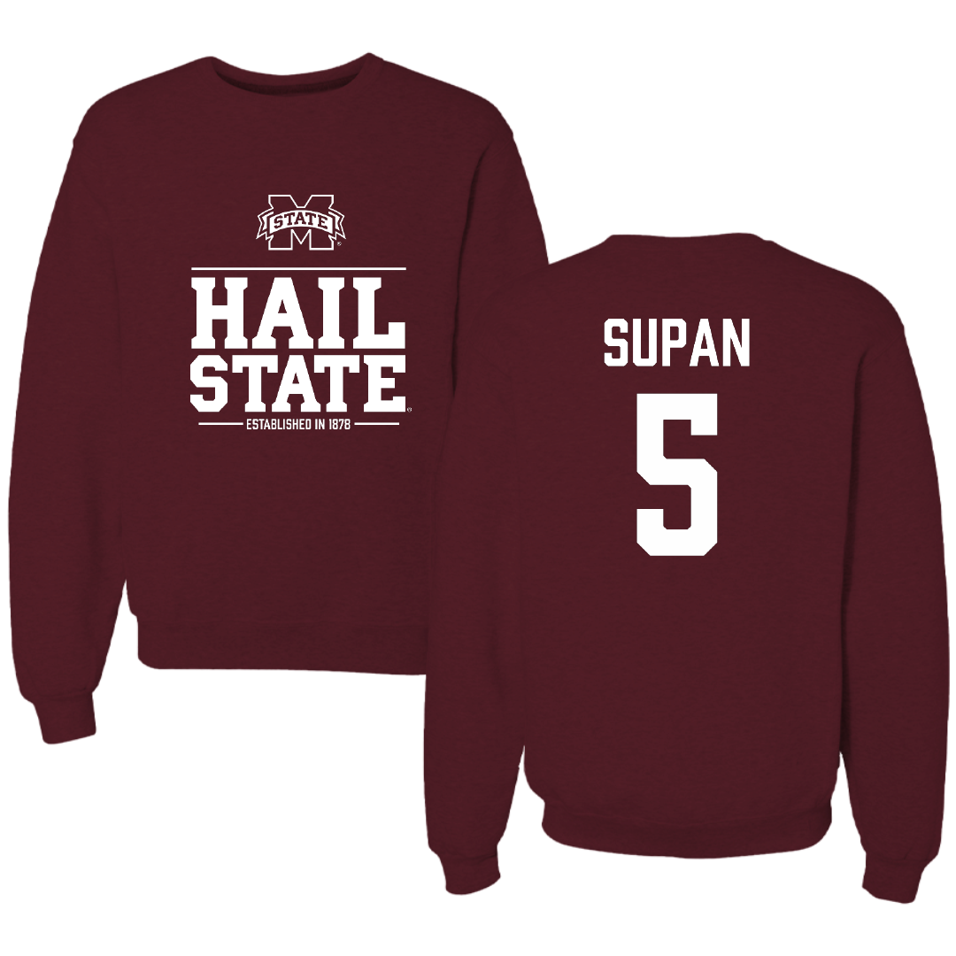 Mississippi State University Softball Maroon General Crewneck - #5 Ally Supan