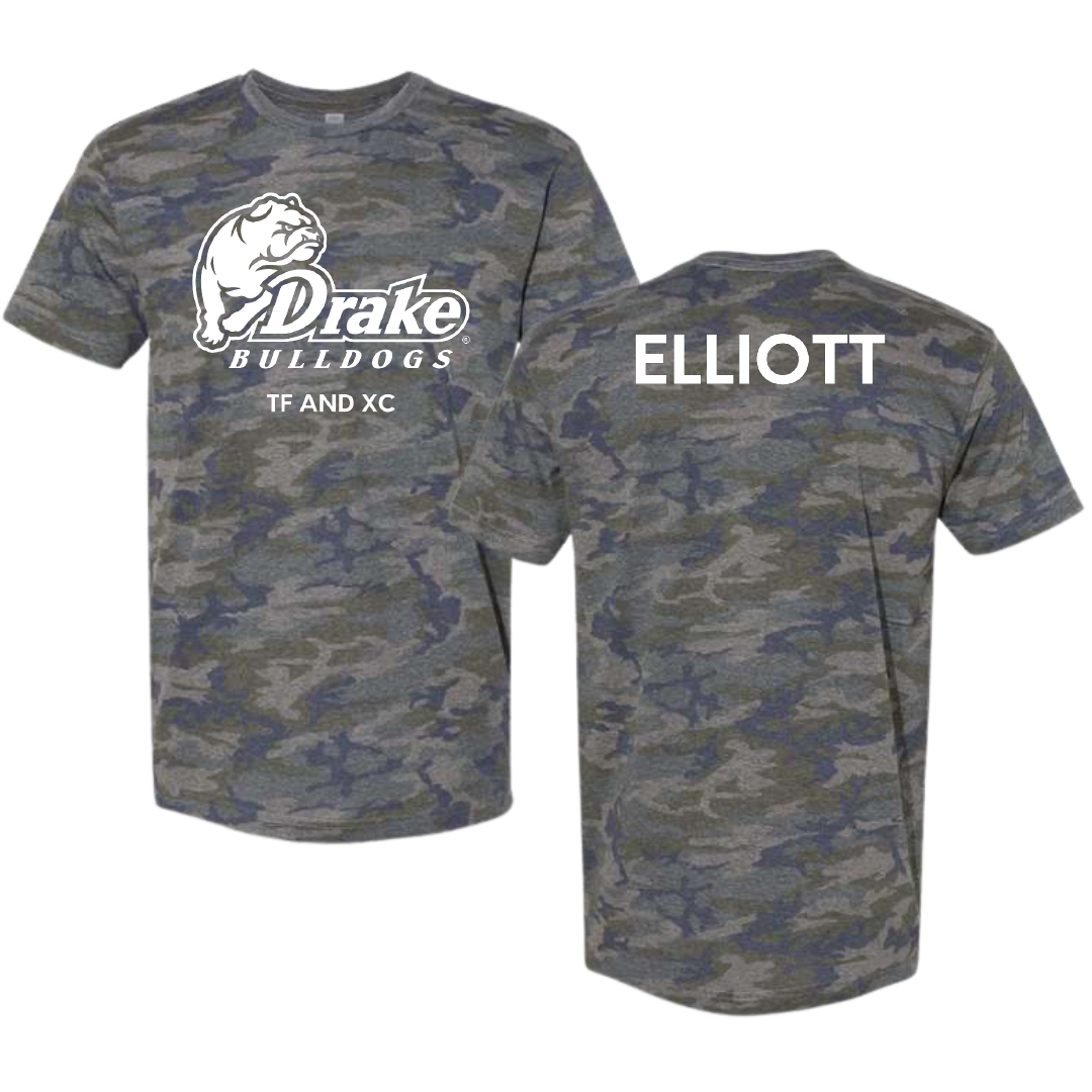 Drake University TF and XC Vintage Camo Tee - Ethan Elliott