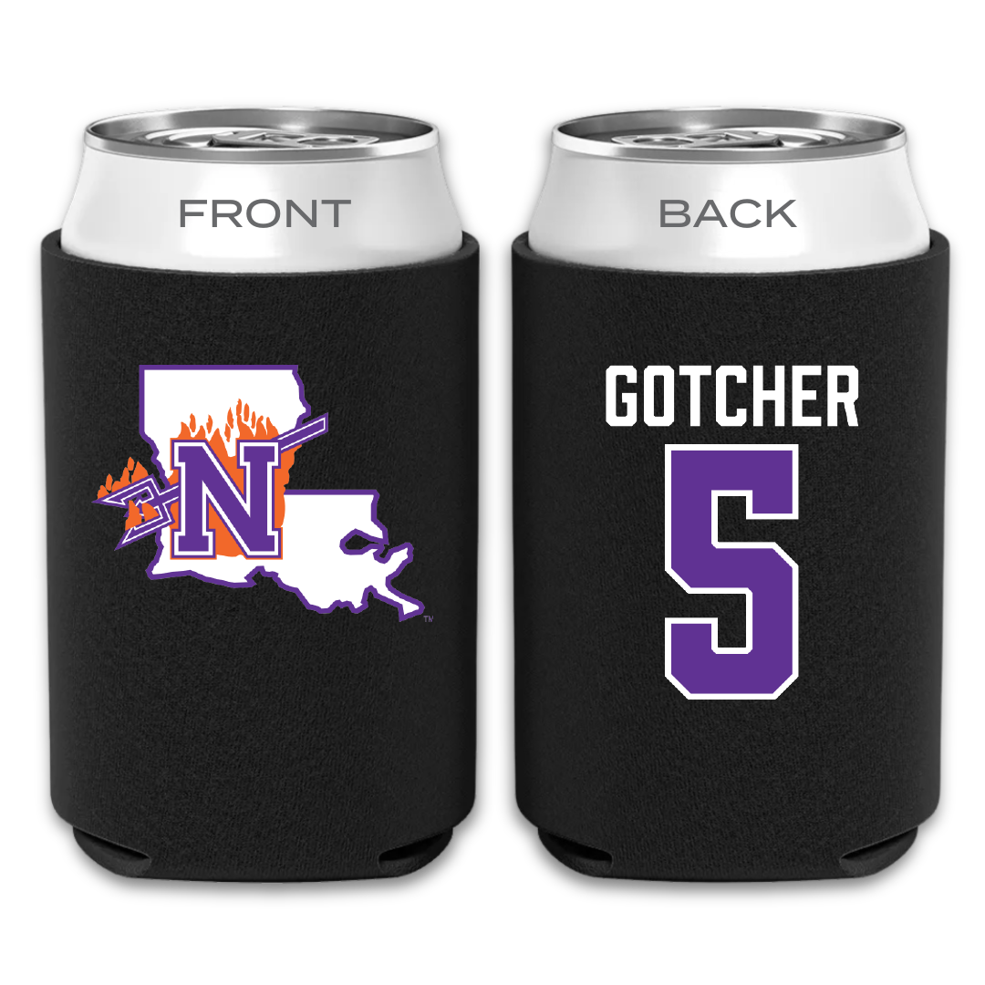 Northwestern State University Football Black Can Cooler - #5 Blake Gotcher