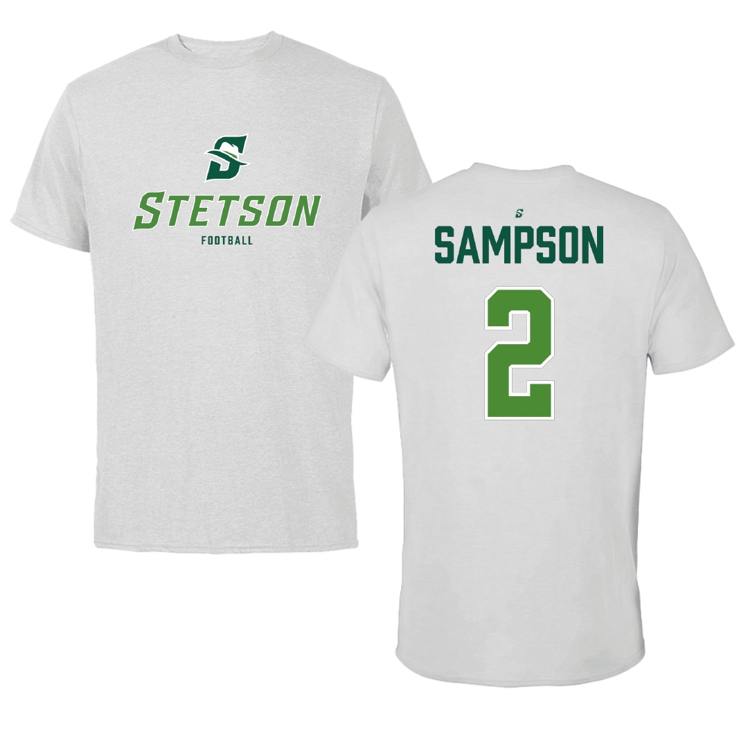 Stetson University Football Light Gray Performance Tee - #2 Julian Sampson