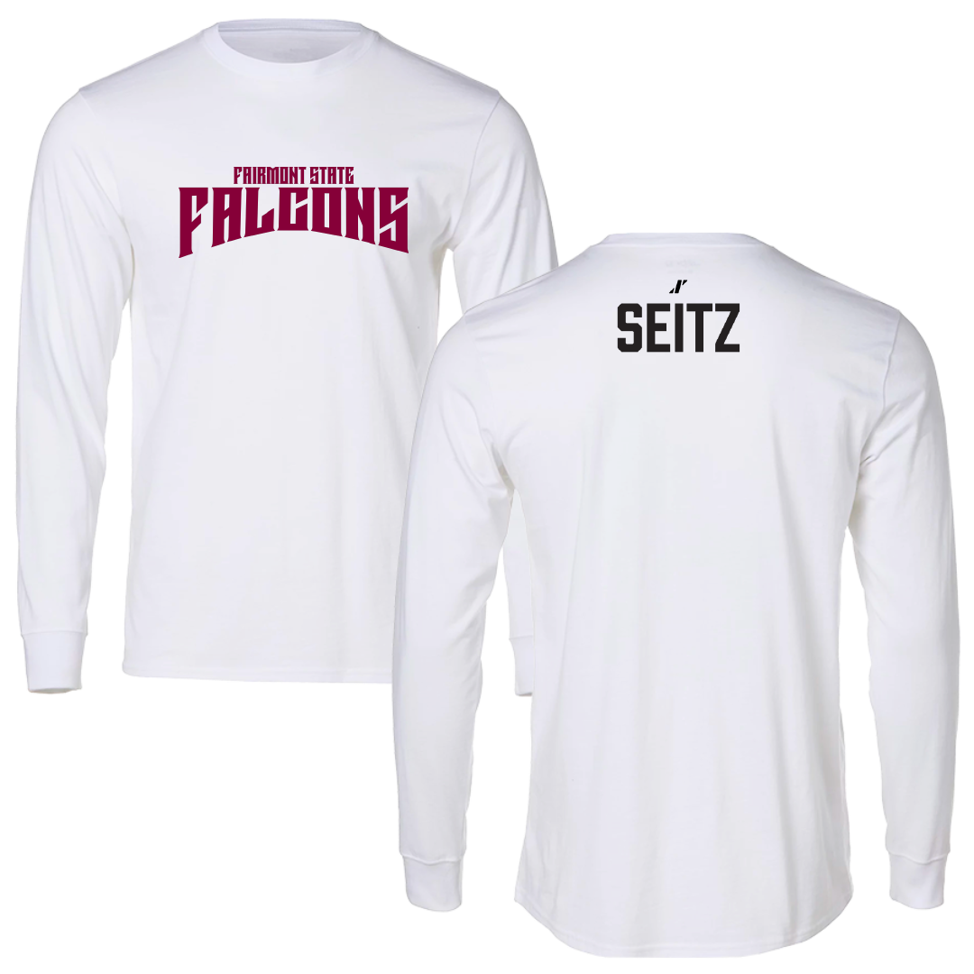 Fairmont State University Swimming & Diving White Classic Performance Long Sleeve - Josh Seitz