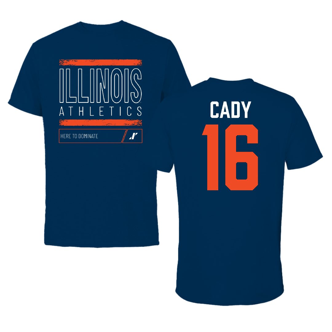 University of Illinois Softball Navy Dominate Performance Tee - #16 Ella Cady
