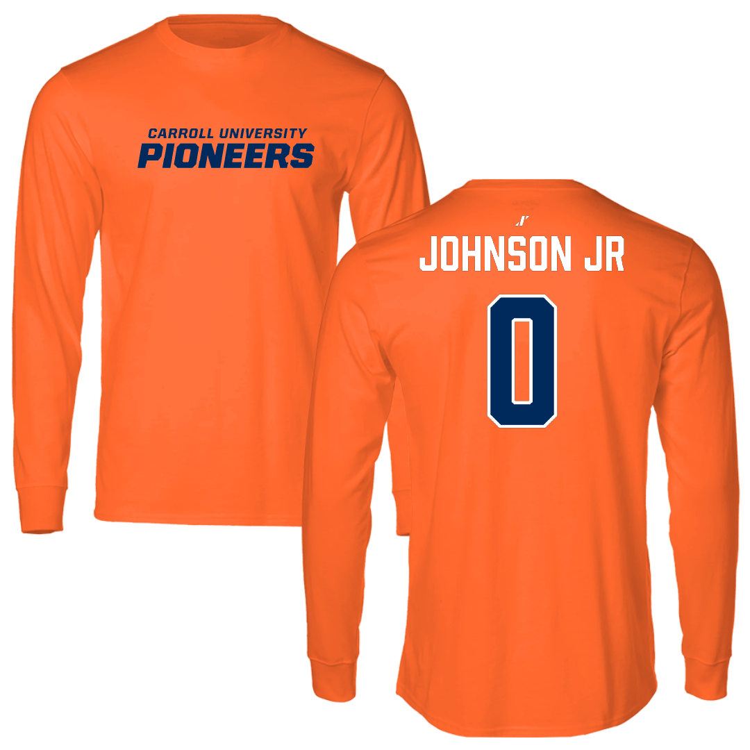 Carroll University Football Orange Long Sleeve - #0 Marcus Johnson Jr
