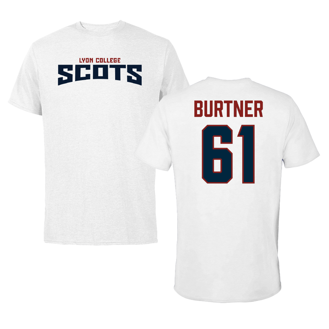 Lyon College Football White Classic Tee - #61 Ryan Burtner